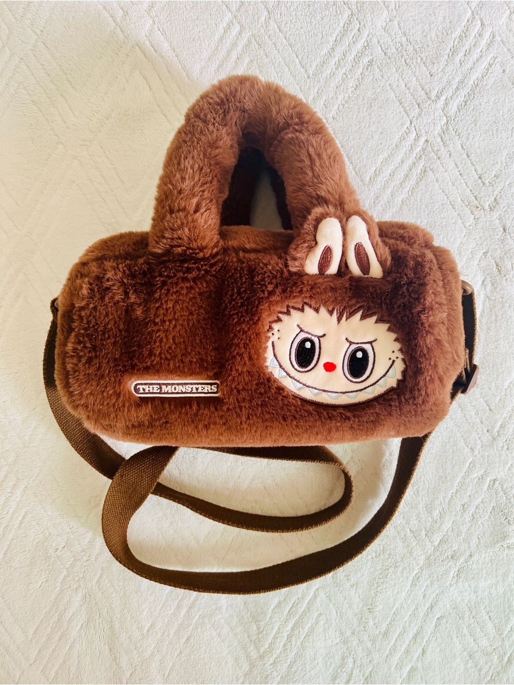 pop land the monsters labubu what a funny world plush crossbody bag